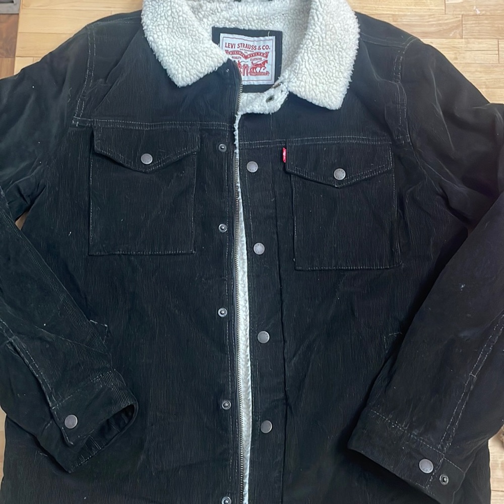 Levi Jeans Corduroy Trucker Jacket Sherpa Lining
